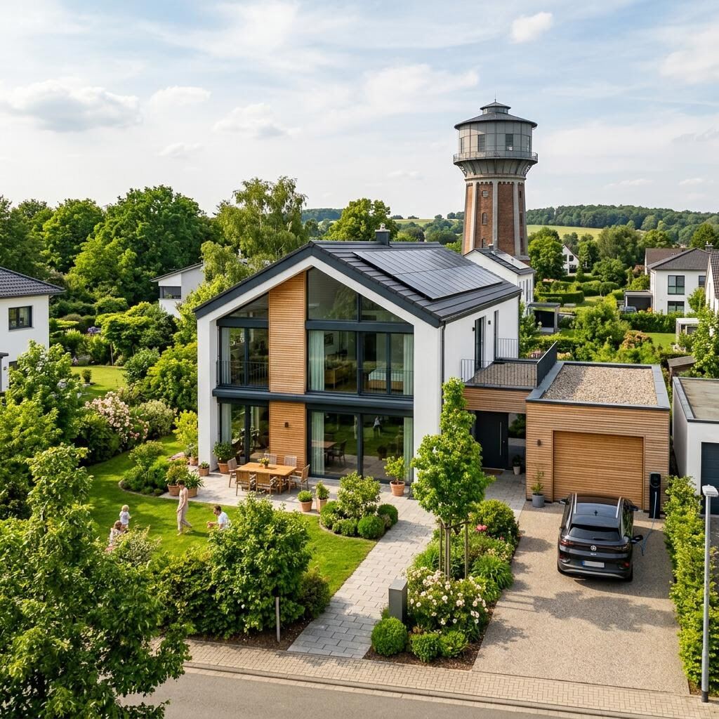 Neubau eines KfW 40 Musterhauses in Essen – Effizienzhaus 40 in moderner Bauweise